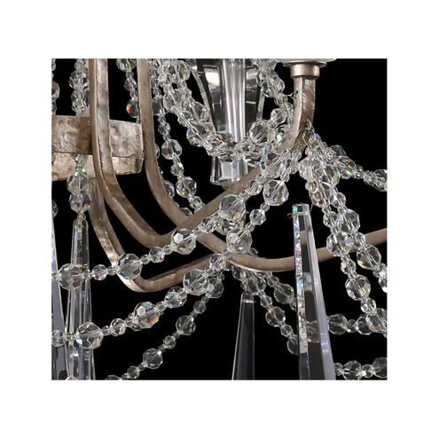Barcelona 12 Light 44 inch Transcend Silver Chandelier Ceiling Light, 3-Tier, Optic Crystal
