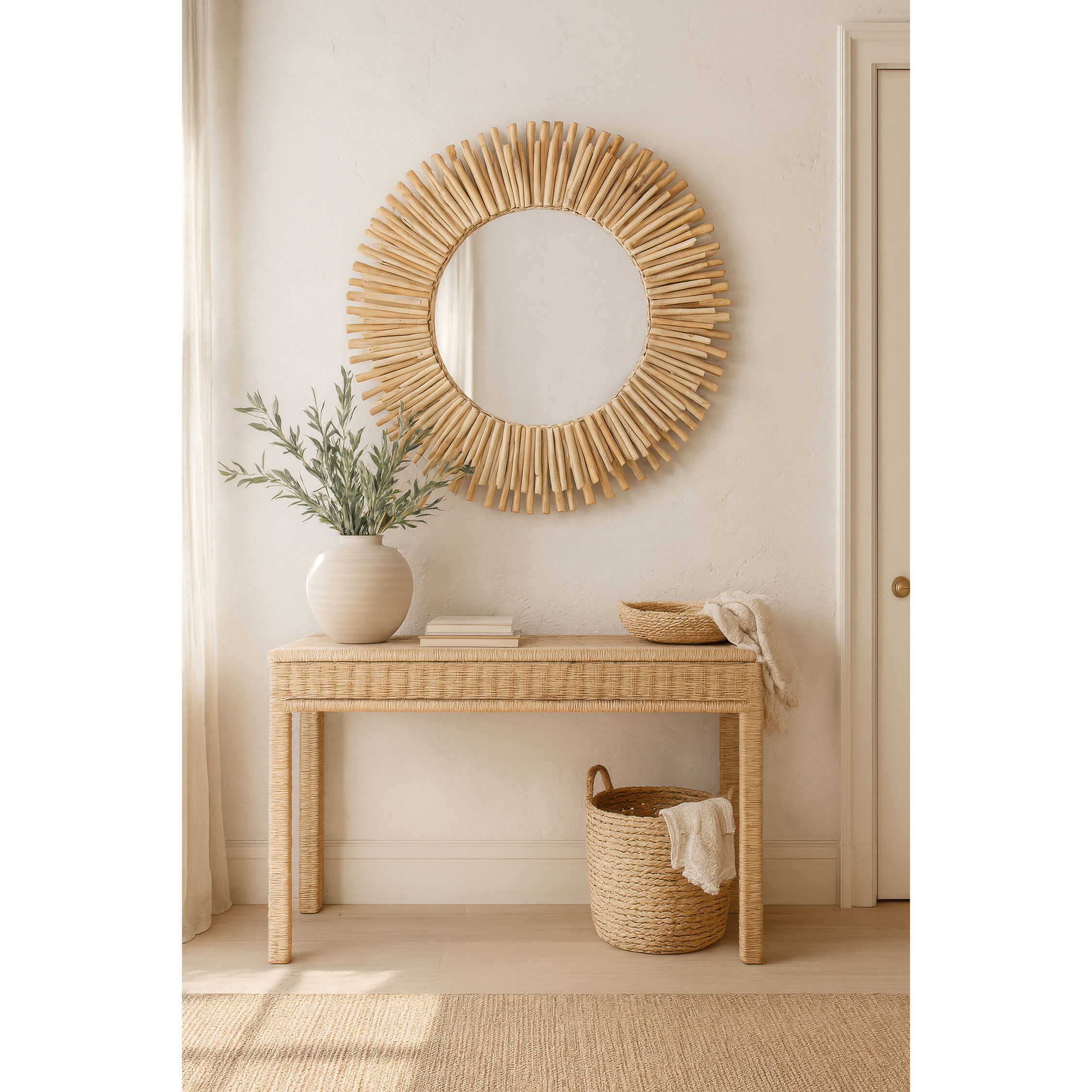 Drifter 34 X 34 inch Natural Driftwood Wall Mirror