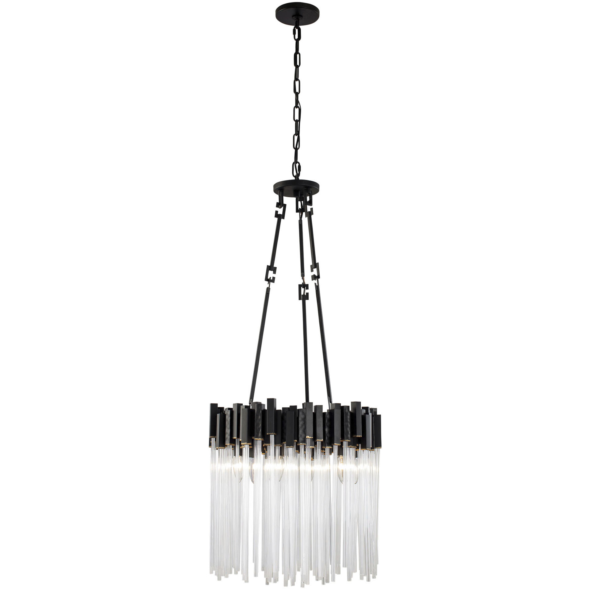Matrix 6 Light 18.5 inch Matte Black and French Gold Pendant Ceiling Light