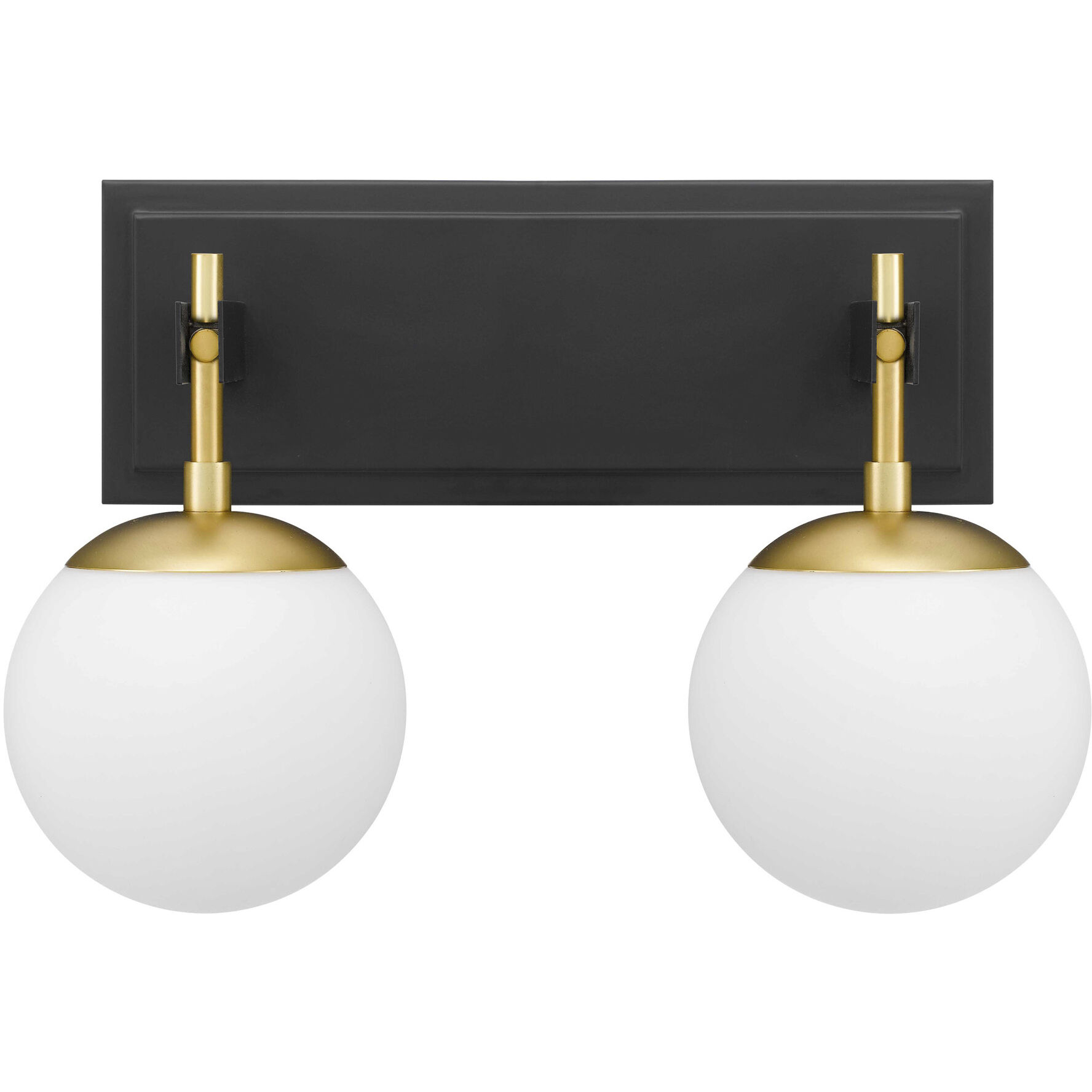 Allie 2 Light 16.25 inch Black/Satin Brass Bath Vanity Light Wall Light