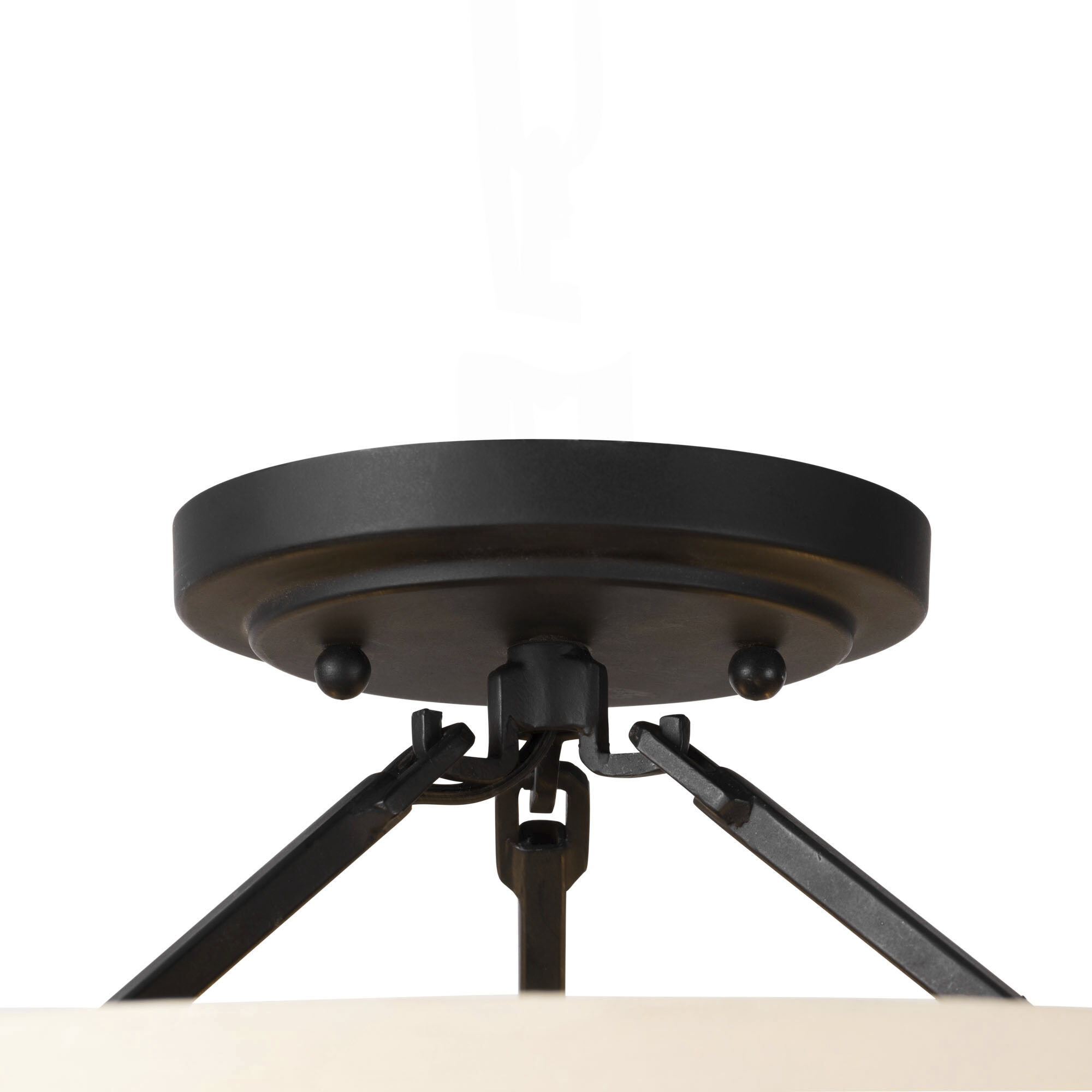 Blonde Moment 3 Light 16.5 inch Matte Black and Honey with Medium Oak Semi-Flush Ceiling Light