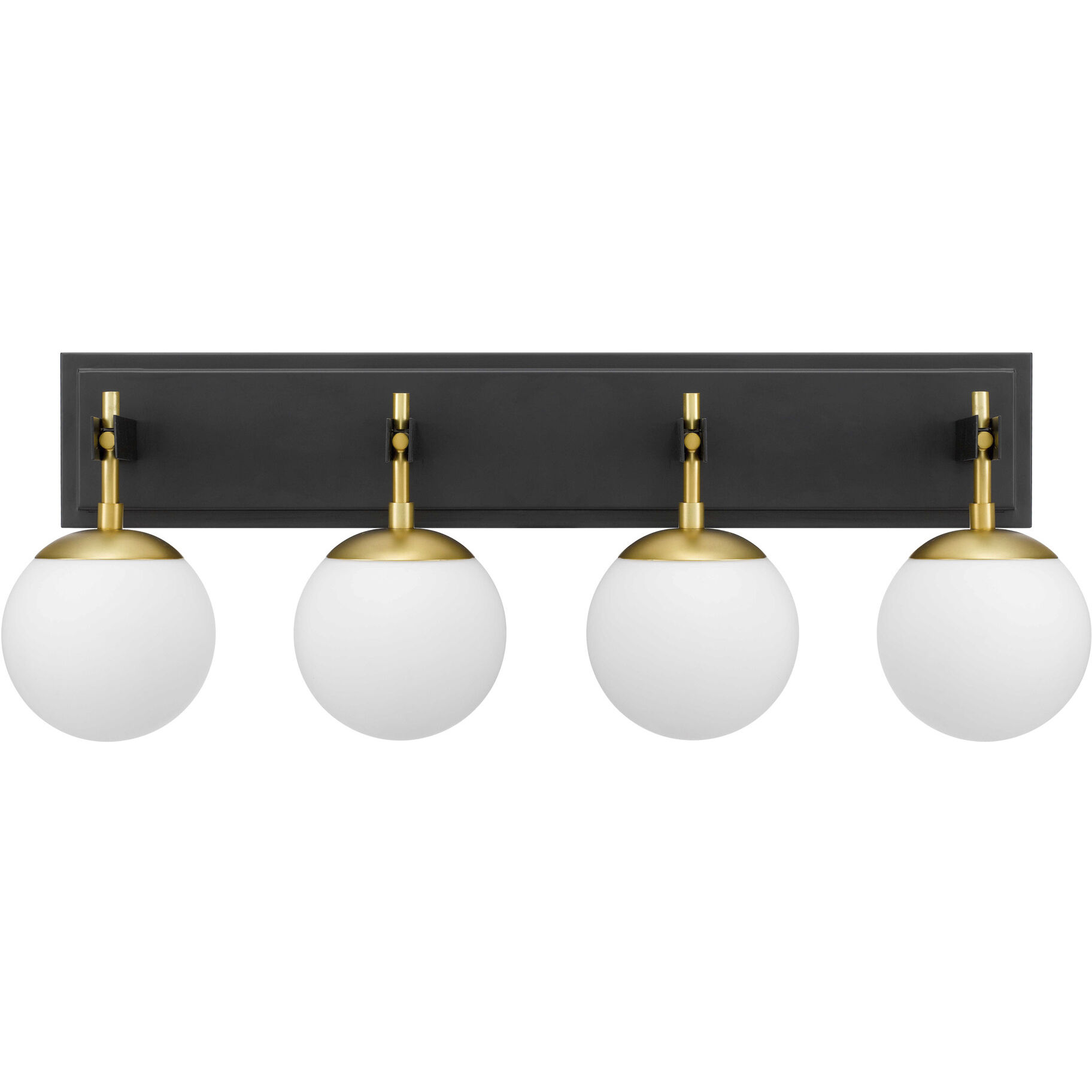 Allie 4 Light 30.25 inch Black/Satin Brass Bath Vanity Light Wall Light