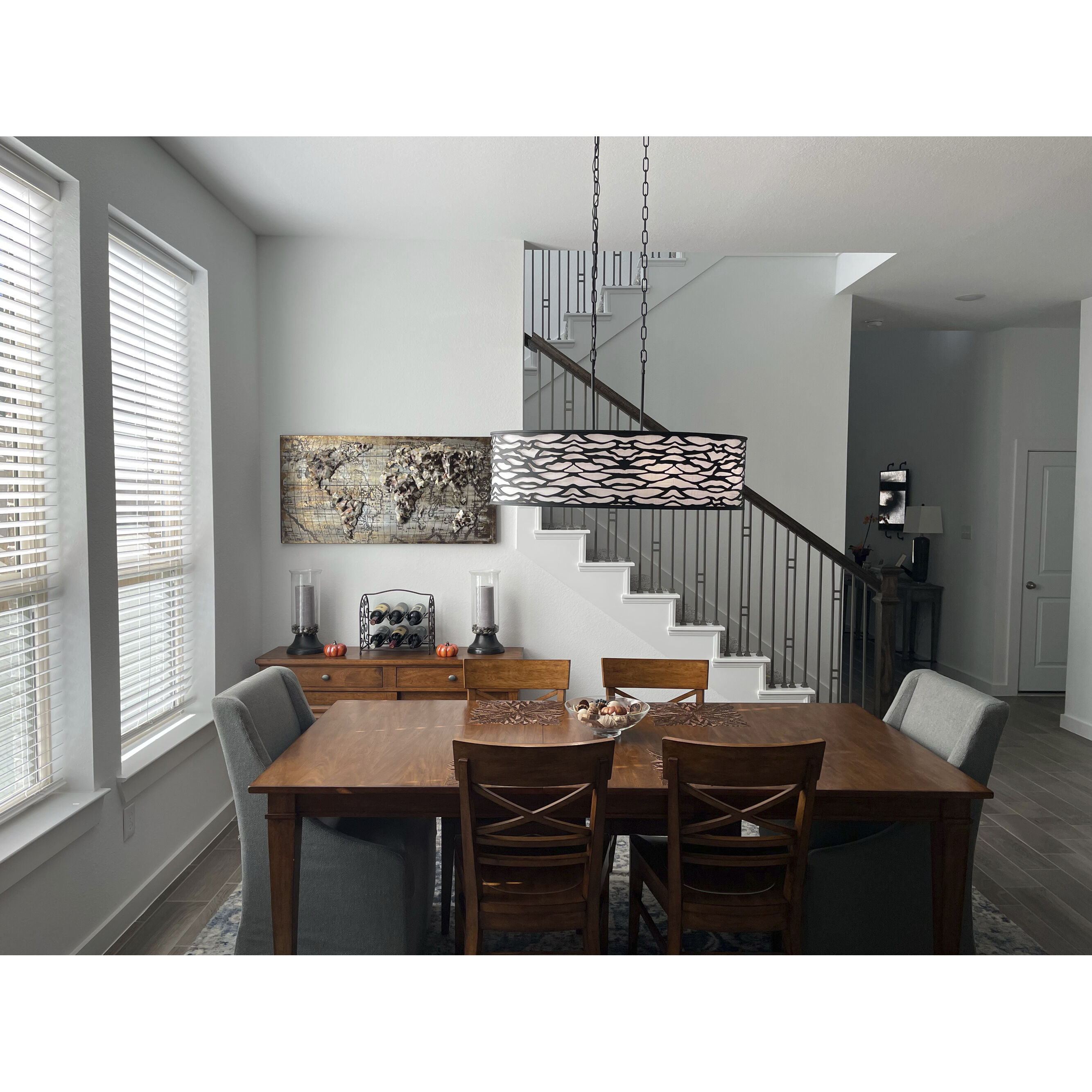 Kato 6 Light 36 inch REF Pendant Ceiling Light in Carbon Black