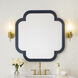 Swiss 50 X 50 inch Dark Blue Grasscloth with Weathered Brass Wall Mirror, Varaluz Casa