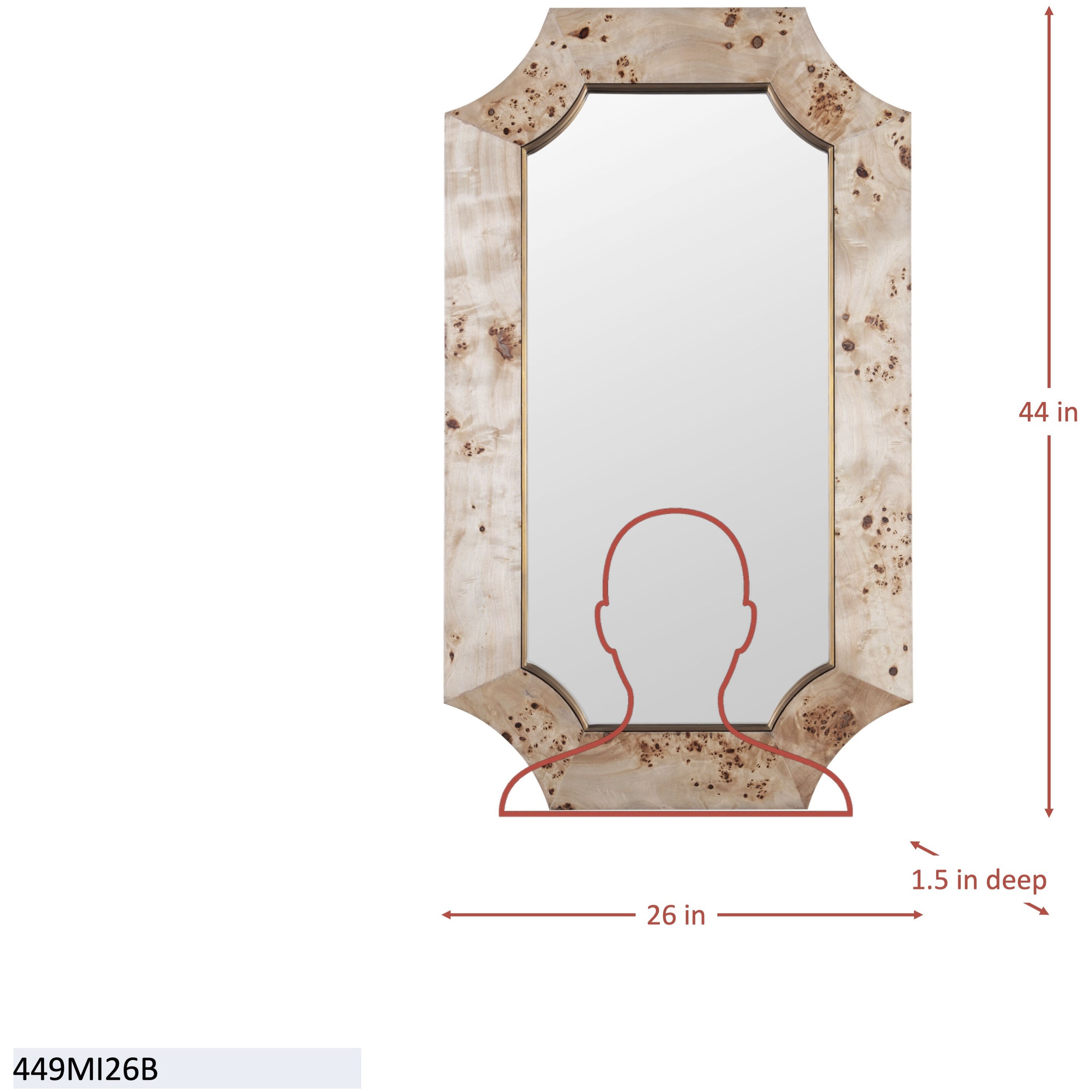 Farra 44 X 26 inch Poplar Burl with Weathered Brass Wall Mirror, Varaluz Casa