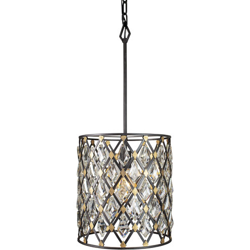 Windsor 1 Light 11.5 inch Carbon/Havana Gold Pendant Ceiling Light