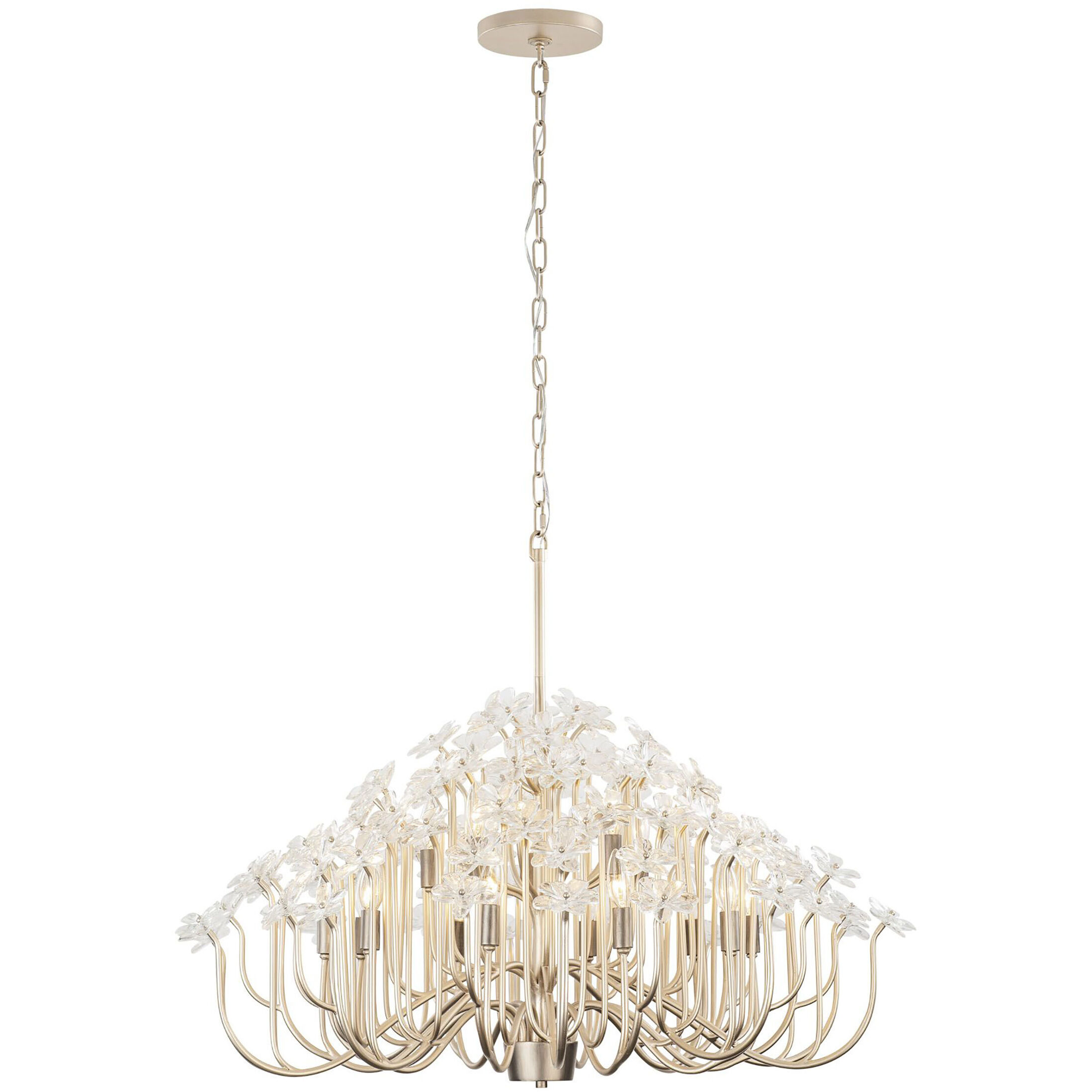 Wildflower 15 Light 40 inch Gold Dust Chandelier Ceiling Light, Smithsonian Collaboration