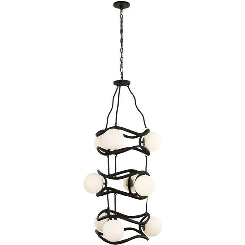Black Betty 9 Light 24 inch Carbon and French Gold Pendant Ceiling Light