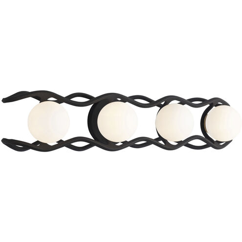 Black Betty 4 Light 28.5 inch Carbon and French Gold Bath/Vanity Wall Light