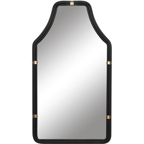 Federal Case 40 X 22 inch Matte Black and French Gold Wall Mirror