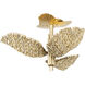 Banana Leaf 3 Light 24.25 inch French Gold with Natural Seagrass Semi-Flush Ceiling Light