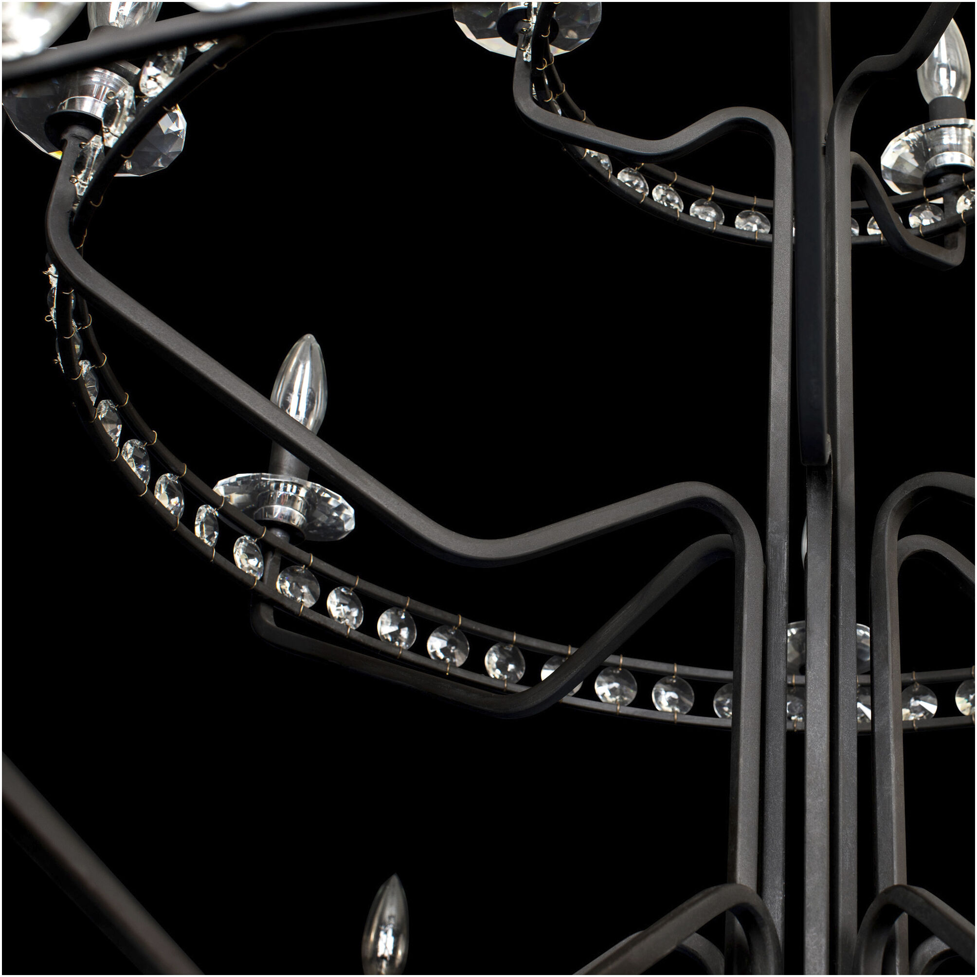 Monroe 15 Light 48 inch Carbon Black Chandelier Ceiling Light