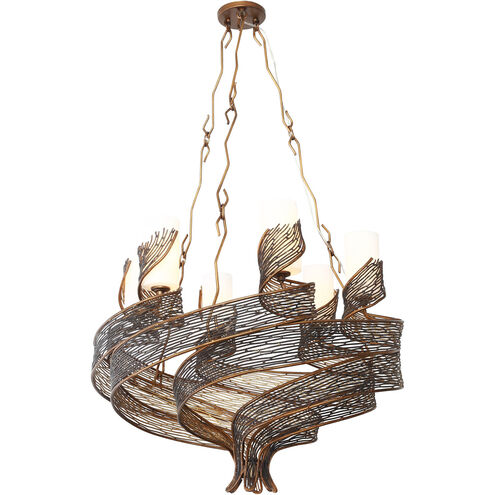 Flow 6 Light 29 inch Hammered Ore Chandelier Ceiling Light