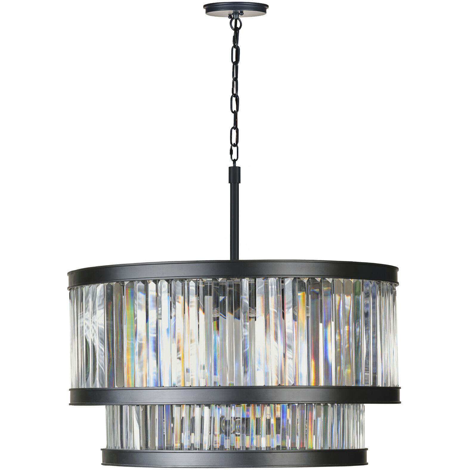 Double Take 8 Light 30 inch Heritage Black Pendant Ceiling Light
