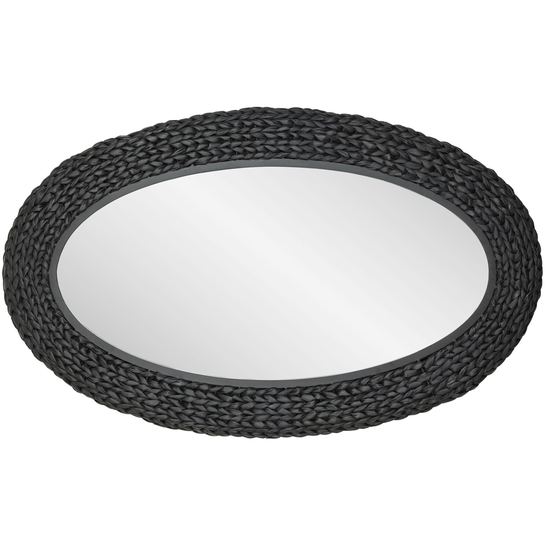 Athena 40.25 X 24.25 inch Matte Black with Black Seagrass Wall Mirror
