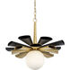 Daphne 1 Light 24.5 inch Matte Black with French Gold Pendant Ceiling Light