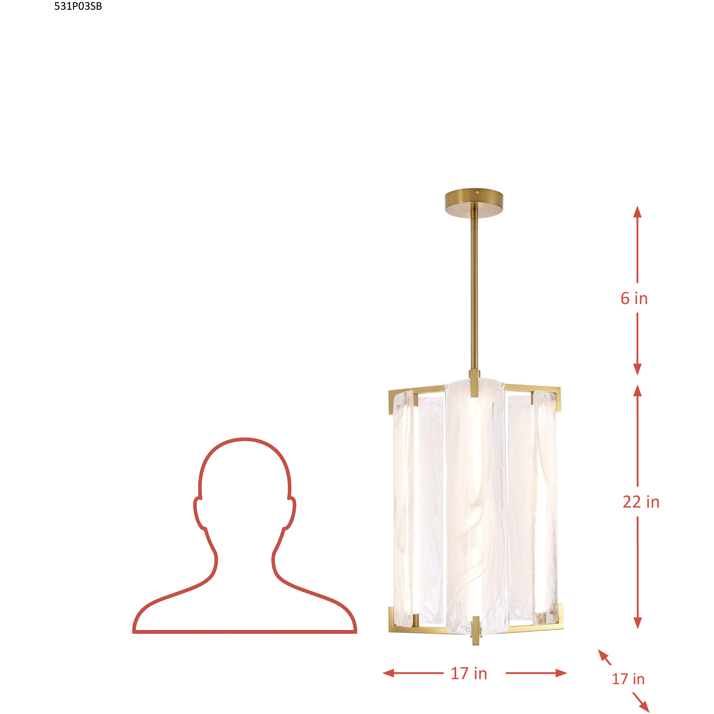 Mingle 3 Light 17 inch Satin Brass Pendant Ceiling Light