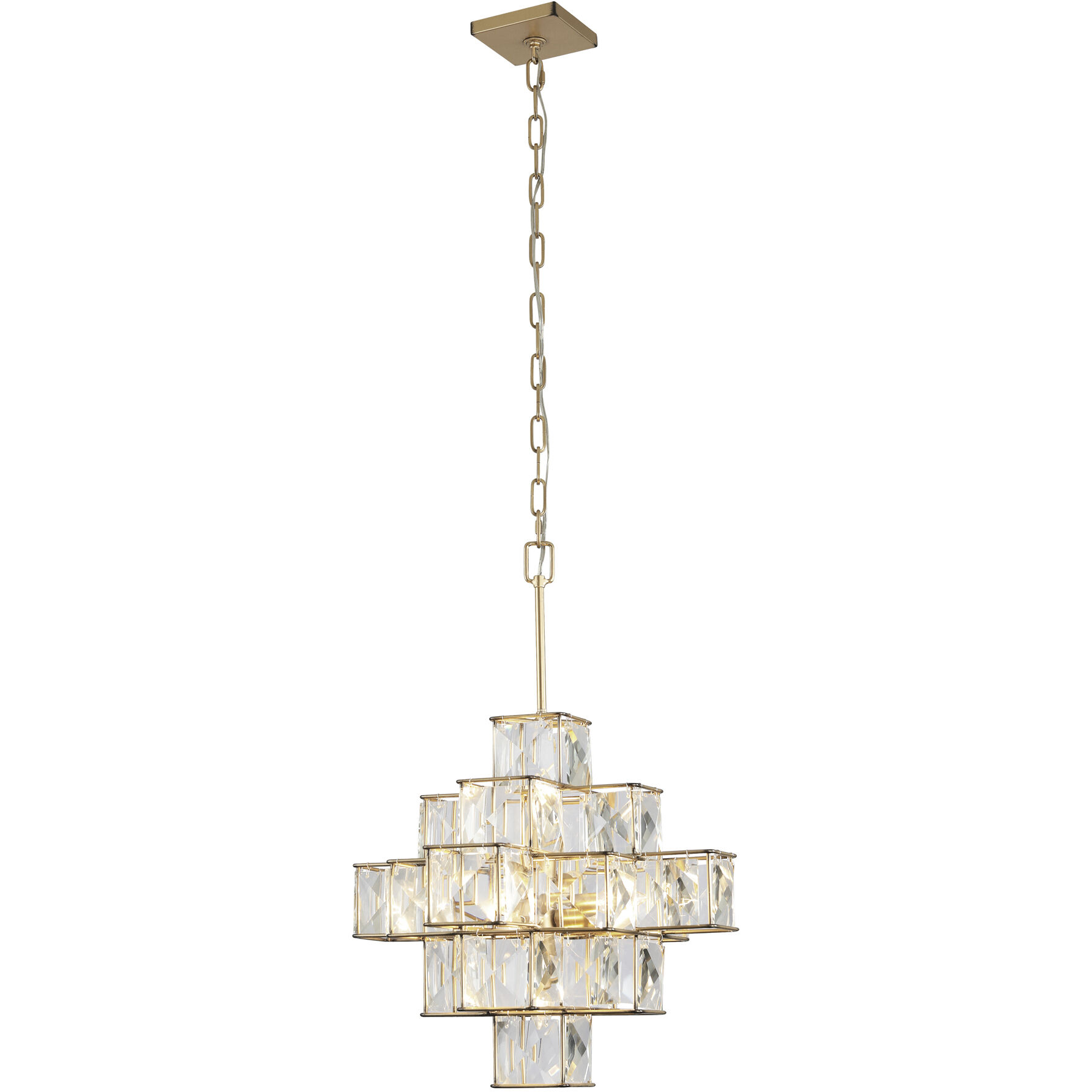Cubic 6 Light 18.5 inch Calypso Gold Pendant Ceiling Light