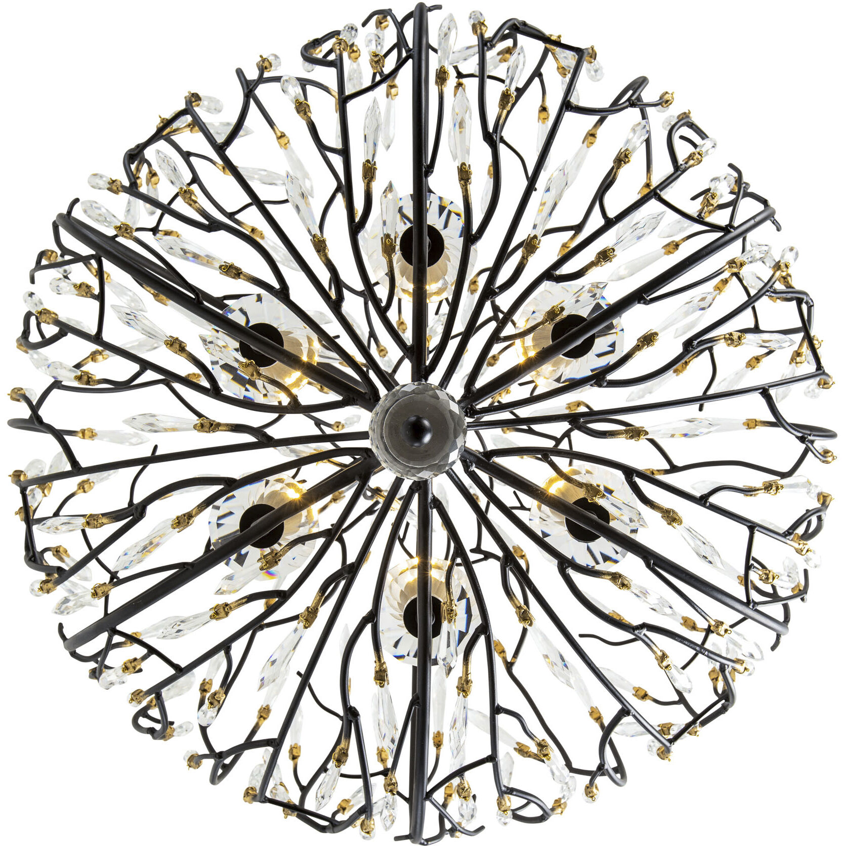 Bask 6 Light 26.5 inch Matte Black and French Gold Pendant Ceiling Light