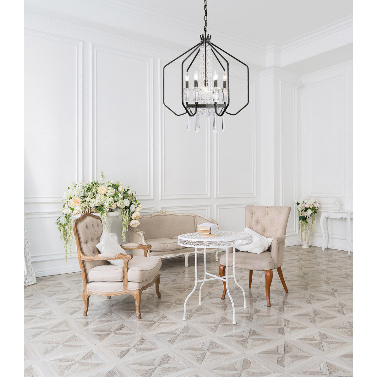 Barcelona 7 Light 26 inch Onyx and Clear Pendant Ceiling Light