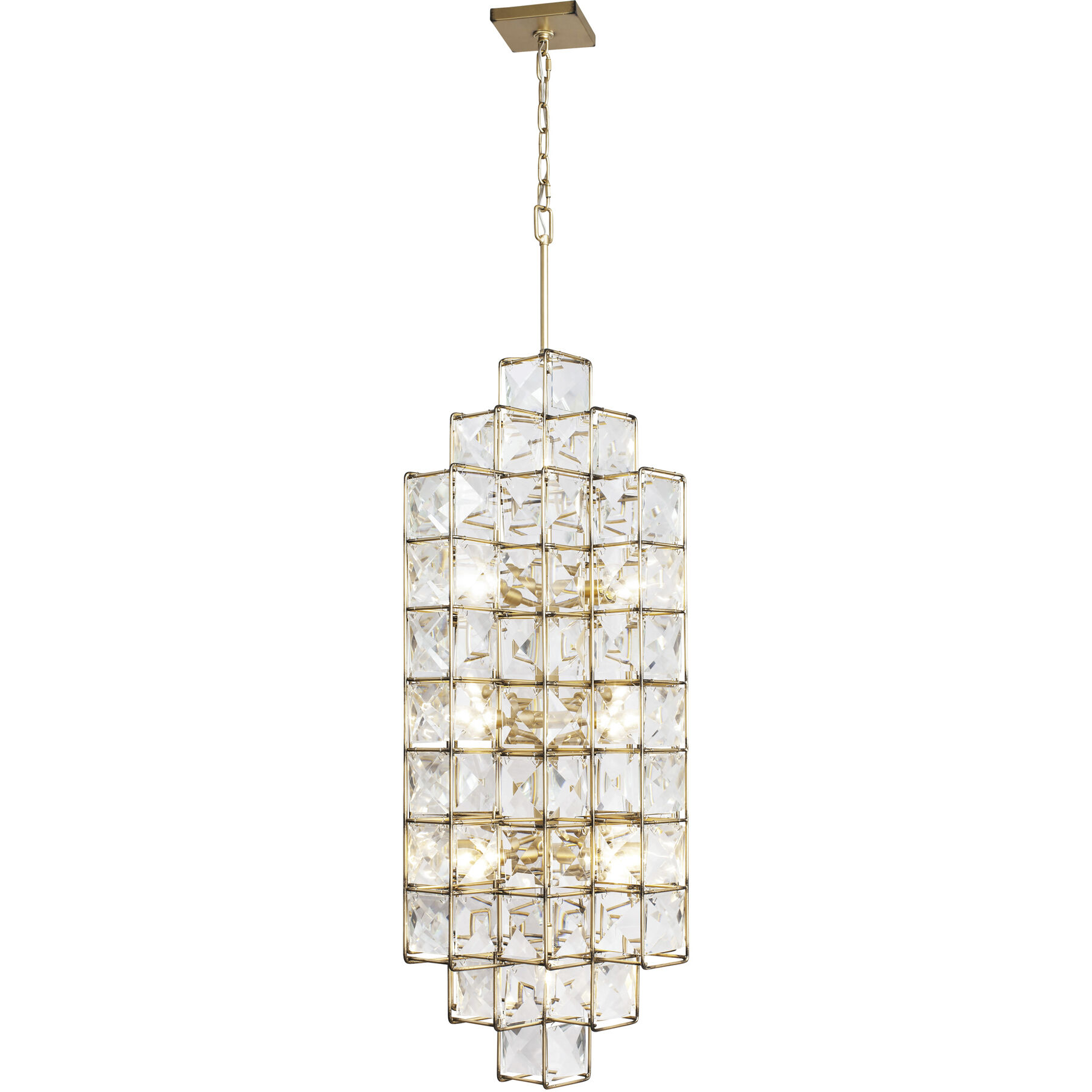 Cubic 14 Light 18.5 inch Calypso Gold Foyer Pendant Ceiling Light