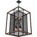 Rio Lobo 8 Light 22 inch Dark Oak with Black Foyer Ceiling Light