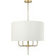 Secret Agent 4 Light 24 inch Gold and White Leather Pendant Ceiling Light