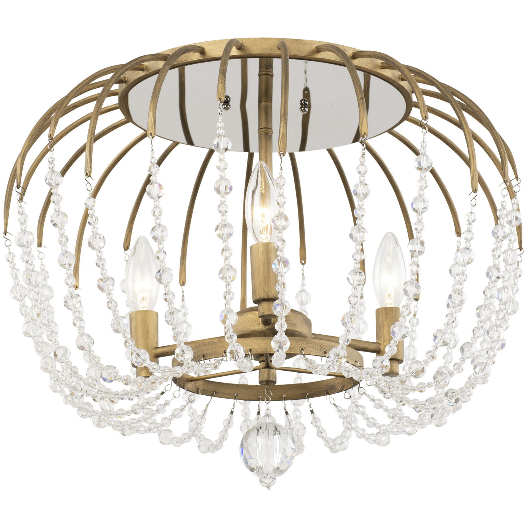 Voliere 3 Light 18.25 inch Havana Gold Semi-Flush Mount Ceiling Light