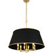 Coco 6 Light 24 inch Matte Black/French Gold Pendant Ceiling Light