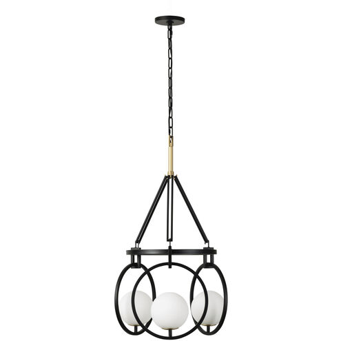 Stopwatch 3 Light 20 inch Matte Black and French Gold Pendant Ceiling Light