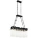 Matrix 6 Light 36.5 inch Matte Black and French Gold Linear Pendant Ceiling Light in Matte Black/French Gold