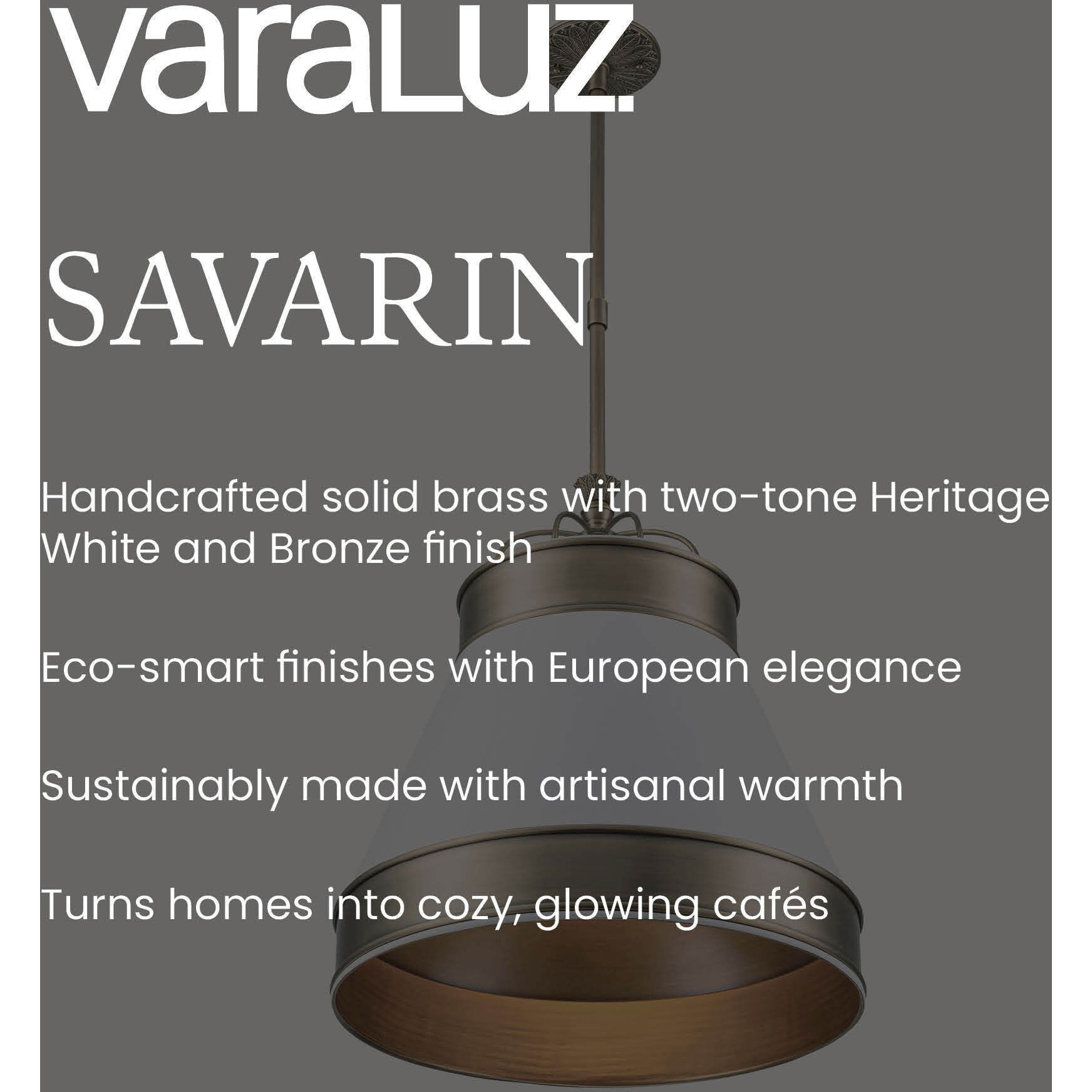 Savarin 1 Light 20 inch Heritage Black and Heritage Bronze Pendant Ceiling Light