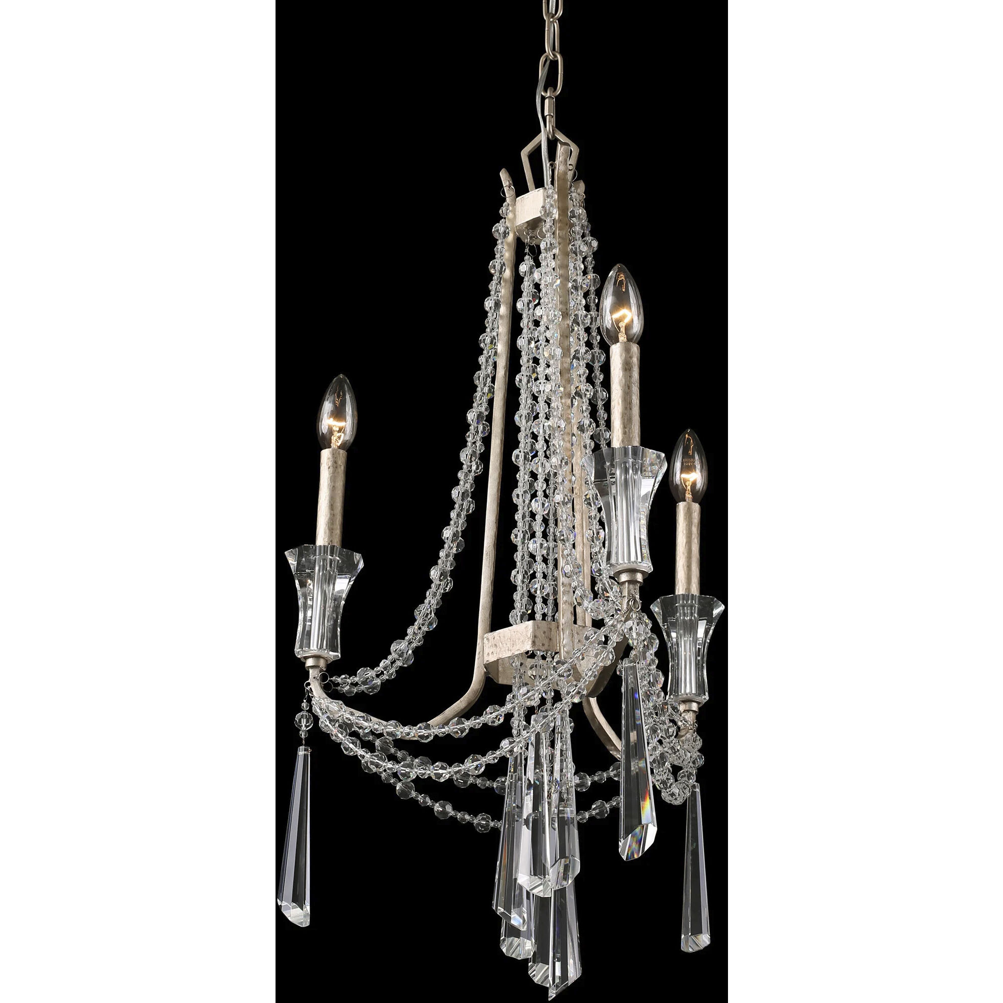 Barcelona 3 Light 17 inch Transcend Silver Chandelier Ceiling Light
