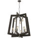 Lofty 9 Light 30 inch Faux Zebrawood and Steel Chandelier Ceiling Light in Steel/Zebrawood