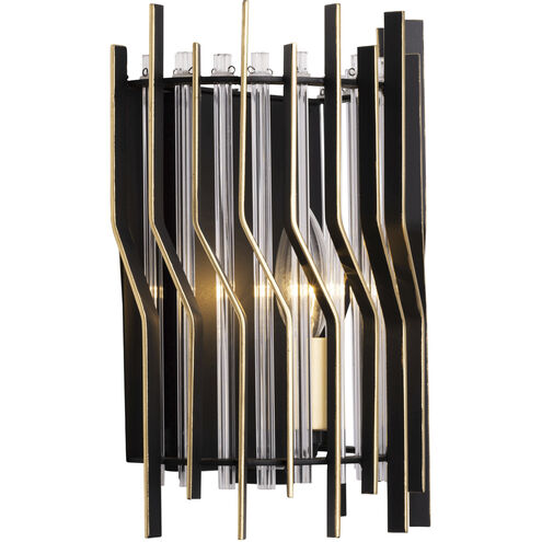 Park Row 1 Light 8 inch Matte Black and French Gold Wall Sconce Wall Light, Smithsonian Collaboration