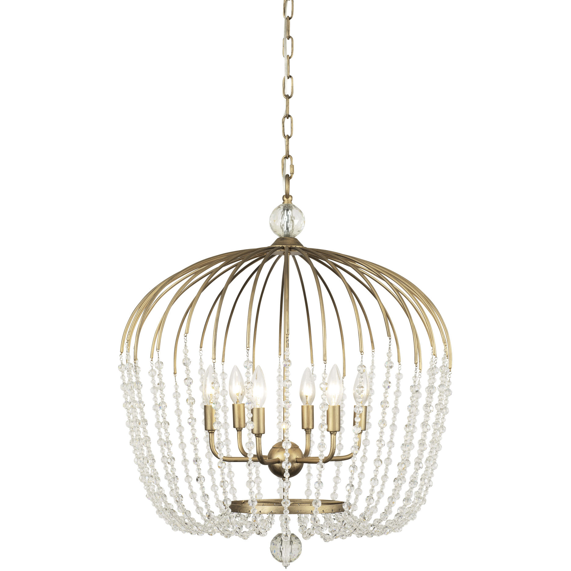 Voliere 6 Light 24.5 inch Havana Gold Pendant Ceiling Light