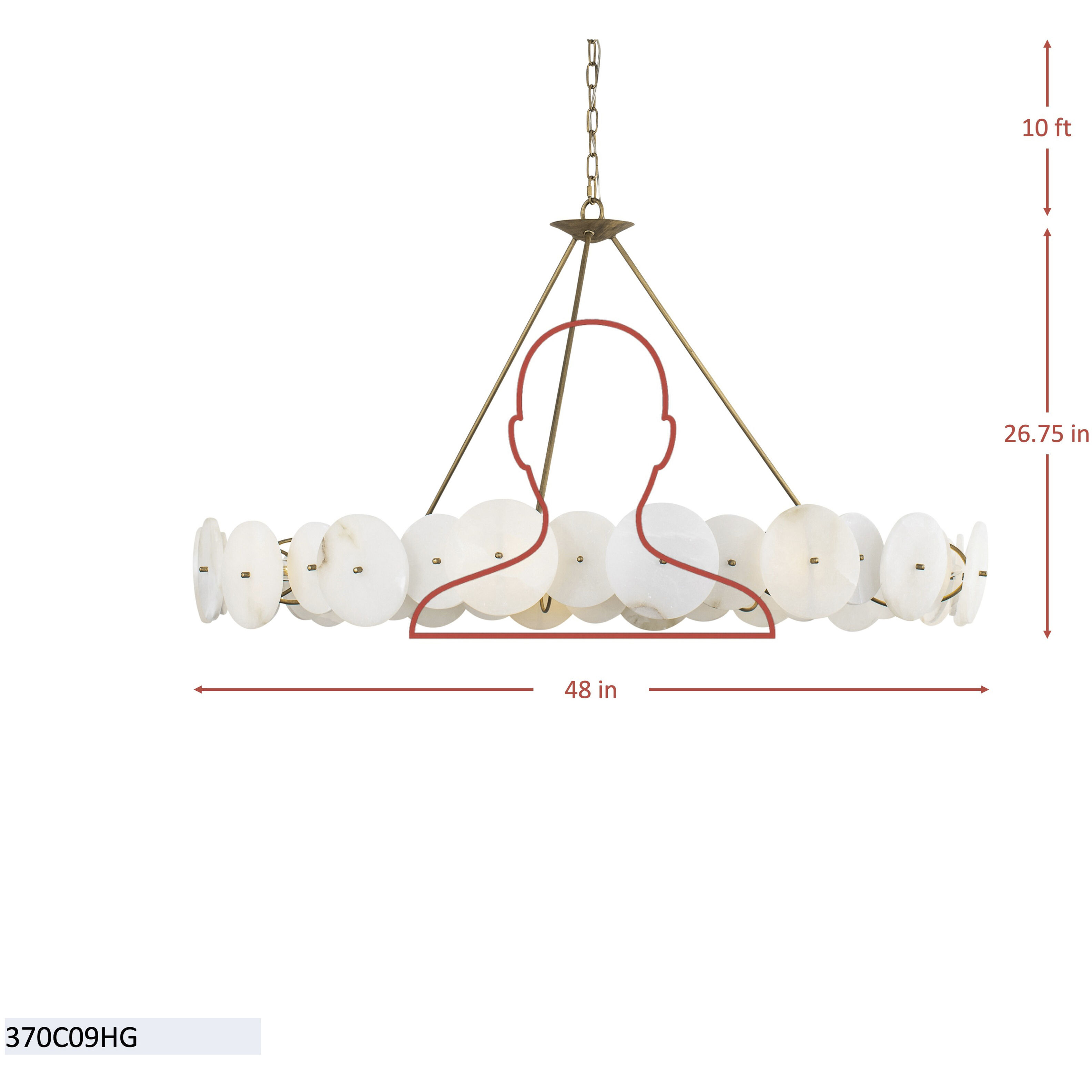 Cosmos 9 Light 48 inch Havana Gold Chandelier Ceiling Light, Smithsonian Collaboration