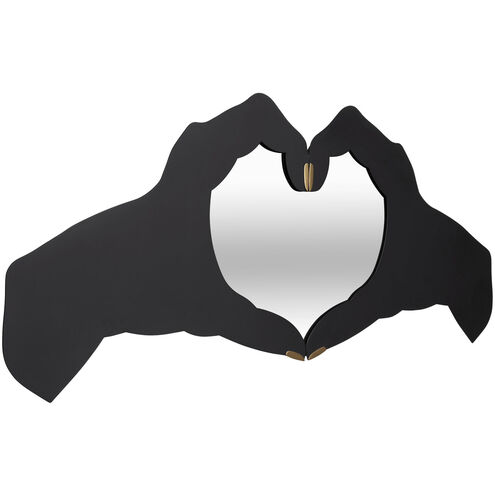 Loving Hands 60 X 24 inch Matte Black and French Gold Wall Mirror