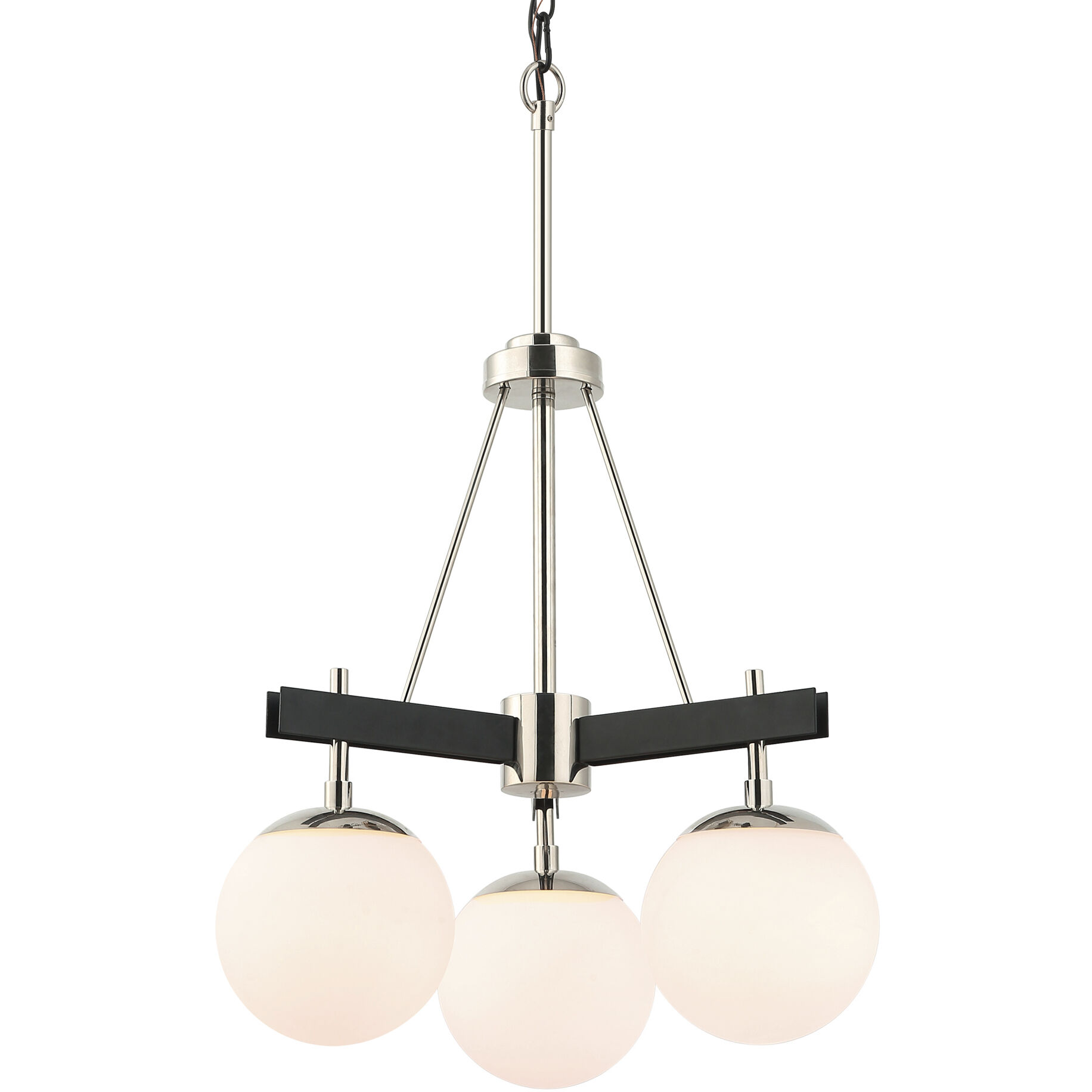 Allie 3 Light 18 inch Black/Polished Nickel Chandelier Ceiling Light