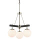 Allie 3 Light 18 inch Black/Polished Nickel Chandelier Ceiling Light