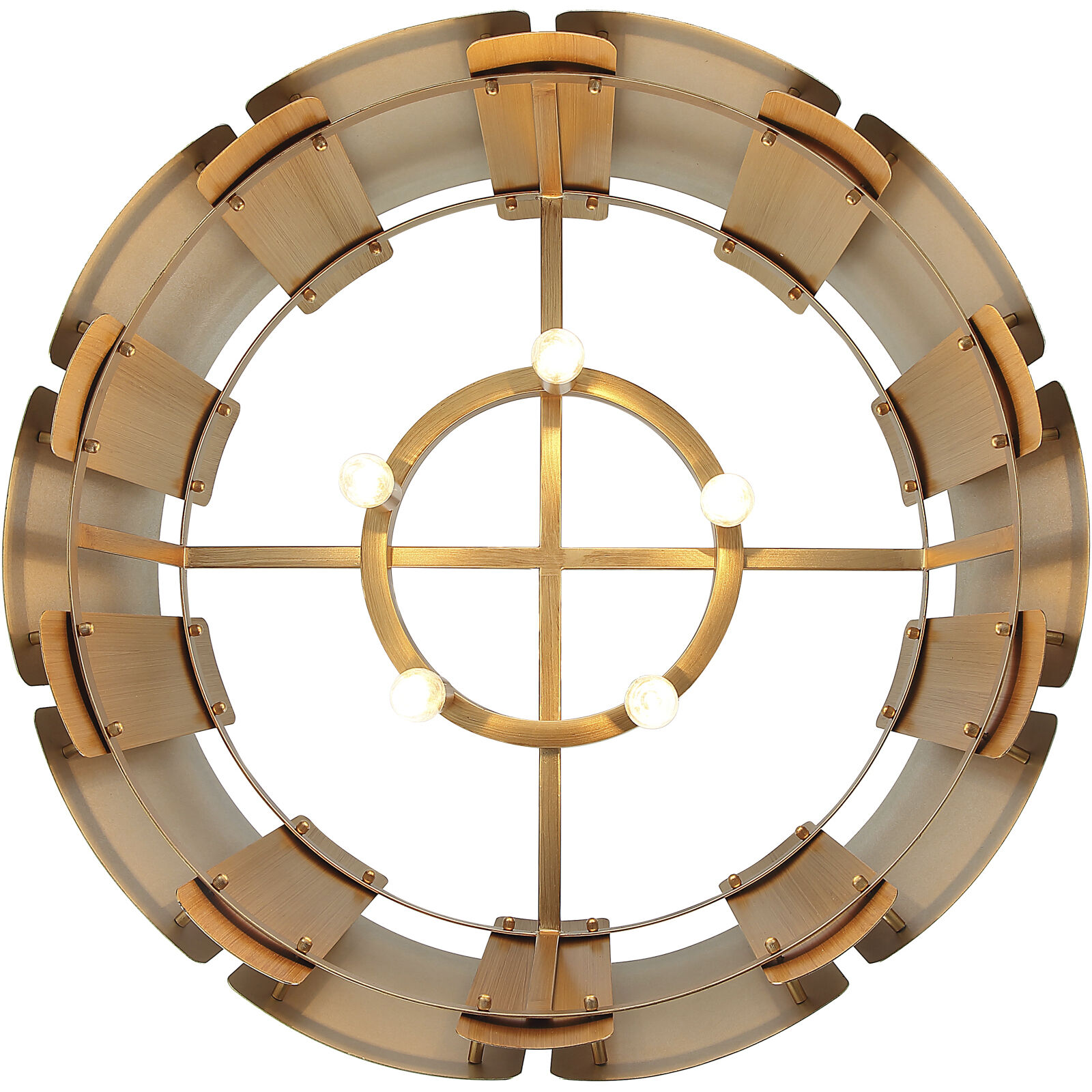 Peep Show 5 Light 24 inch Sunwashed Silver and Brushed Sienna Pendant Ceiling Light