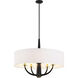 Patchwork 5 Light 30 inch Black with Satin Brass Pendant Ceiling Light