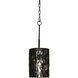 Estela 1 Light 8.5 inch Matte Black and French Gold Mini Pendant Ceiling Light, Smithsonian Collaboration