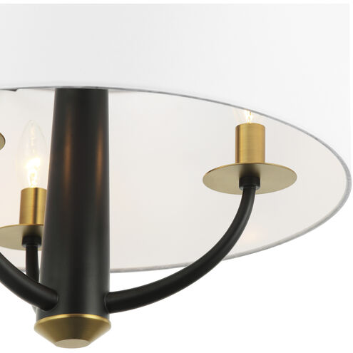 Patchwork 3 Light 18 inch Black with Satin Brass Pendant Ceiling Light