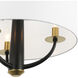 Patchwork 3 Light 18 inch Black with Satin Brass Pendant Ceiling Light