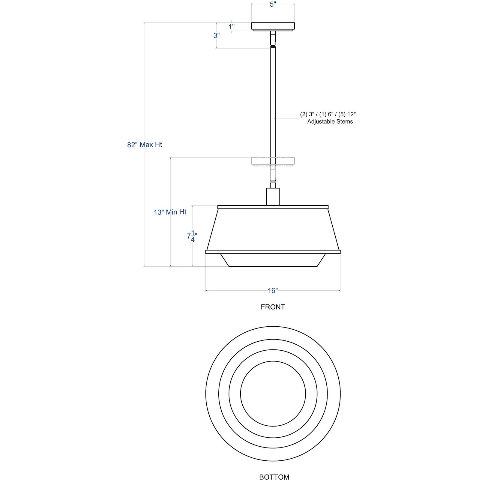 Desert Flyer 3 Light 16 inch Satin Brass with Medium Walnut Pendant Ceiling Light, Semi-Flush Convertible