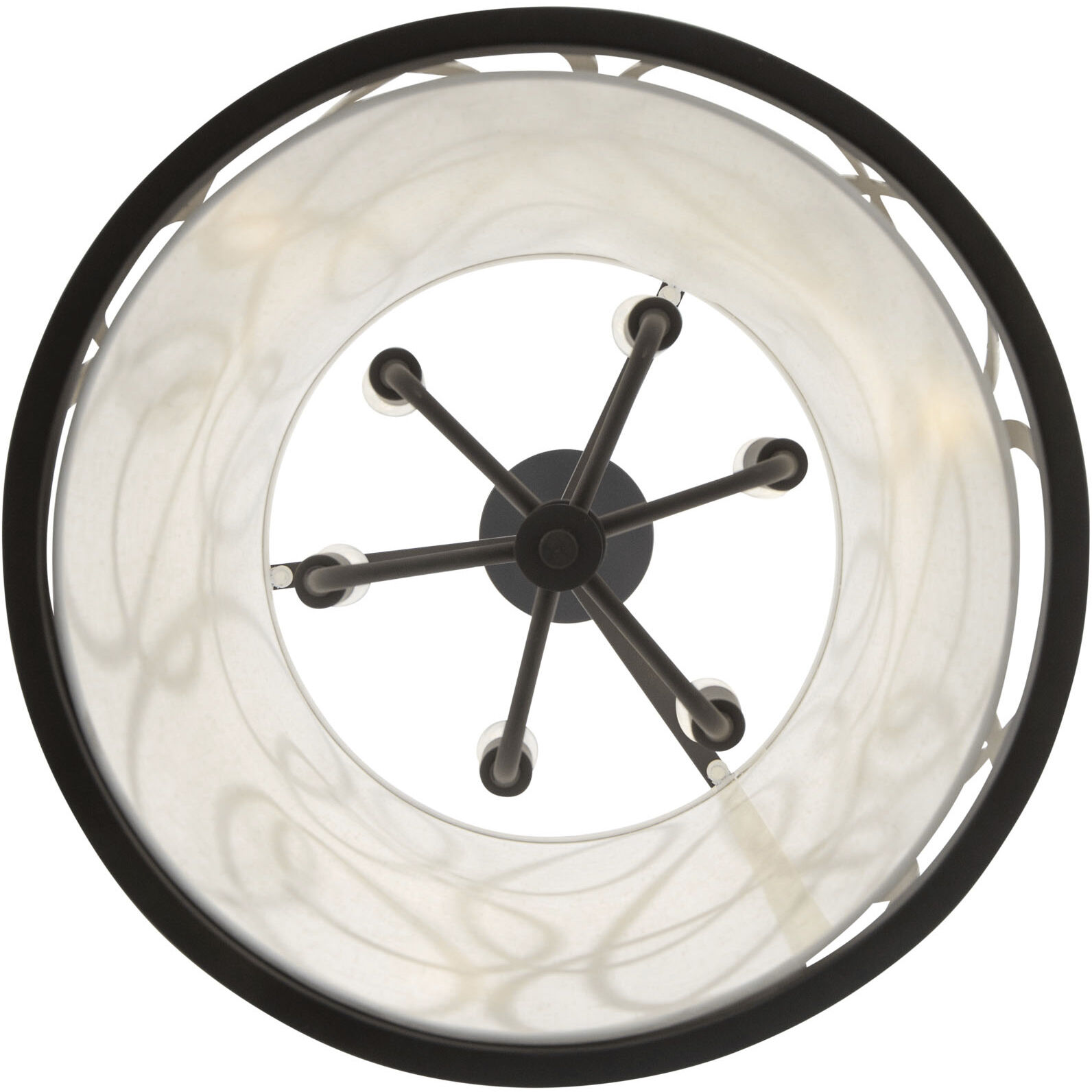 Scribble 6 Light 16 inch Matte Black with Artifact Foyer Pendant Ceiling Light, Smithsonian Collaboration