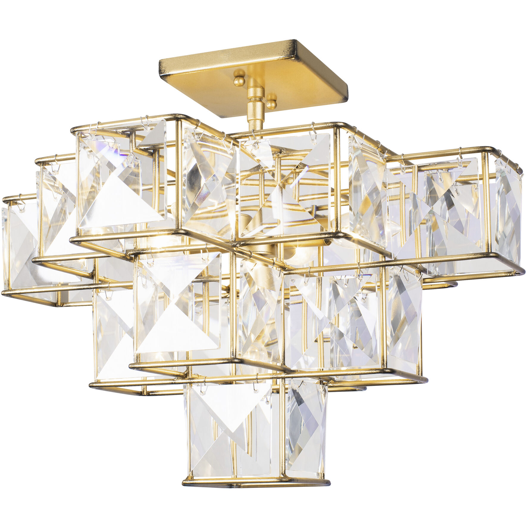 Cubic 5 Light 18.5 inch Calypso Gold Semi-Flush Ceiling Light