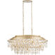 Kalani 9 Light 42 inch French Gold Linear Pendant Ceiling Light, Smithsonian Collaboration