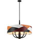 Patchwork 5 Light 30 inch Black with Satin Brass with Patchwork Pendant Ceiling Light